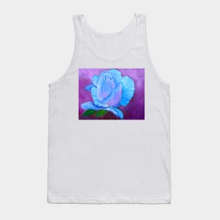 Blue Rose with Dew Drops Tank Top